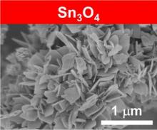 Electron microscope image of Sn3O4 catalyst