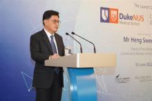 Mr Heng Swee Keat speaks at the launch of the Duke-NUS Centre for Outbreak Preparedness
