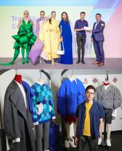 Award winning collections at the PolyU Fashion Show 2017: “Object> Garment> Object” by Jason Wong (second from right in top) and “Fxxkshion” by York Yip (bottom)  