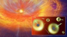 Artist’s impression of a kilonova caused by a neutron star merger