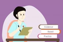 Nurse studying EBP
