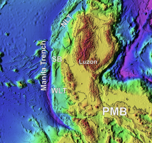 Bathymetric map of Luzon including the Manila Trench