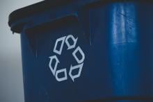 Recycling bin for used plastics