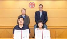 Representatives of Lingnan University and Shandong Normal University sign the MoU and co-organise a psychology seminar. 