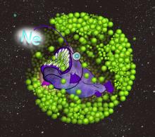Football-fish (with Neon-sign) eats electrons