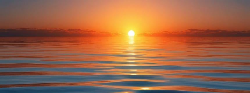 sunsetting over water - FIRST step to clean water and energy
