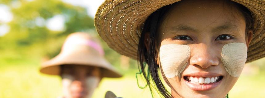 women with straw hat