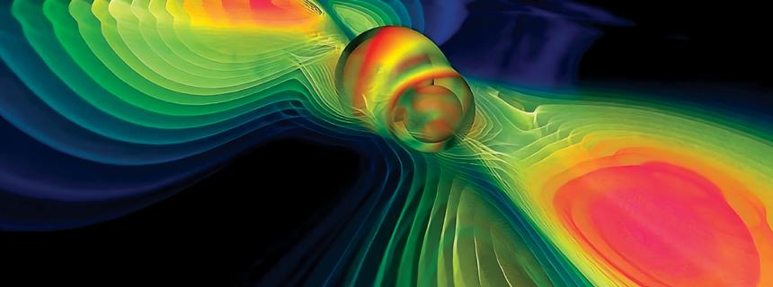 simulation of two merging black holes