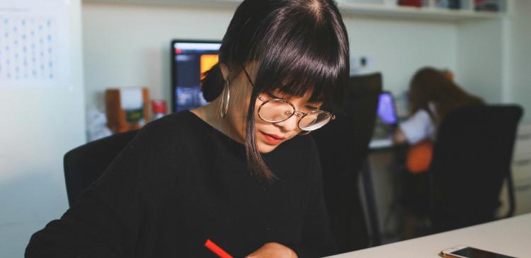 Student studying