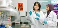 Faculty and student in lab