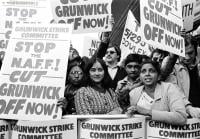Women with banners
