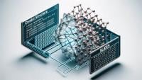 Conceptual visualisation of the new crystal language “Simplified line-input crystal-encoding system” (SLICES) encodes the arrangement of atoms in crystals into texts.