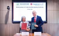 From left: Sister Margaret Wong, Chairman of the Hong Kong Direct Subsidy Scheme Schools Council, Prof Raymond Chan Hon-fu, Vice-President (Academics) cum Provost of Lingnan University.