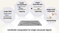 Potential of nanofluidic devices for manipulating individual nanometric objects