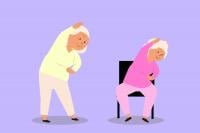 two elderly women exercising