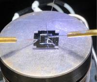 The pioneering solid-state electrochemical thermal transistor developed in this study (Photo: Hiromichi Ohta).