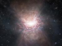 Artist’s impression of an outflow of molecular gas from the quasar J2054-0005 (Credit: ALMA (ESO/NAOJ/NRAO))
