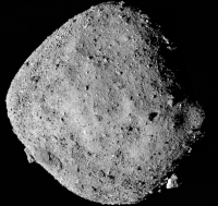 A mosaic image of asteroid Bennu, composed of 12 PolyCam images collected by the OSIRIS-REx spacecraft from a range of 24 kilometers. (NASA/Goddard/University of Arizona)