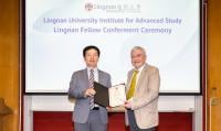 Internationally renowned mathematician Prof Eugene Tyrtyshnikov, Academician of the Russian Academy of Sciences, and Professor and Chairman at Lomonosov Moscow State University, is formally appointed a Lingnan Fellow at LUIAS. (From left: President Qin, Prof Eugene Tyrtyshnikov) 