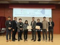 From left: Prof Jonathon Fong, Prof Cheung Yu-hin, Prof Ng Tin-yan, Prof Siu Oi-ling, Dr Henry Li, Ms Karen Lo, Mr Michael Kong, Prof Mok Kam-ming.
