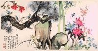 “The Spring Blossoms”, painted by Mr Ho Wing-cheong and 20 Lingnan University students from different academic backgrounds, is on display at the exhibition.
