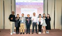 Prof Tristan McCowan, Professor in International Education at University College London (fourth on the right), takes a group photo with Prof Mok (fourth on the left) and guests.