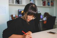 Student studying