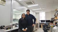 Professor Hoe Joon Kim (back, right) from the Department of Robotics and Mechatronics Engineering at DGIST, and Manisha Sahu,